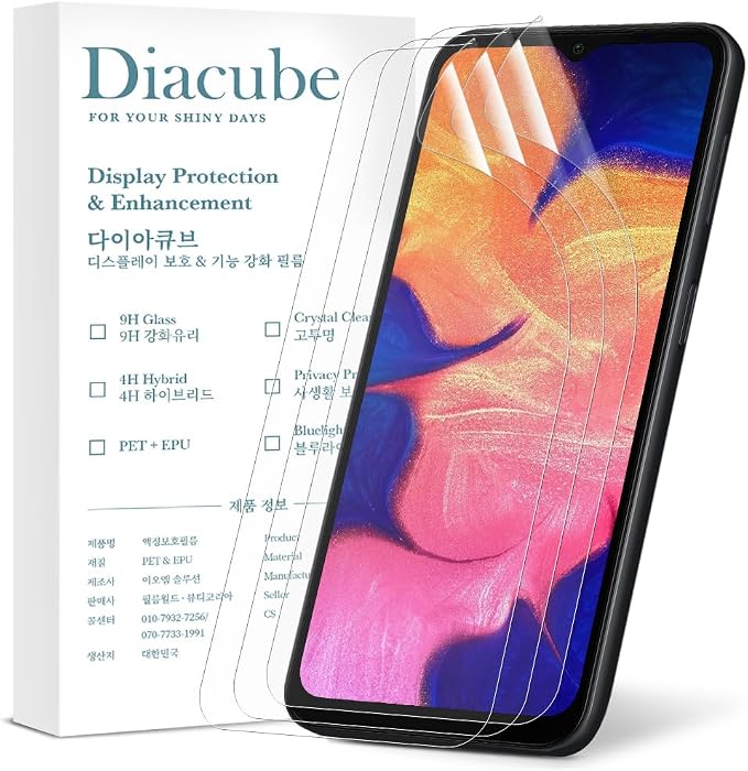 3-Pack for Samsung Galaxy A10E Flexible TPU-EPU Screen Protector [0.1S Fingerprint Unlock] [Real-Time Self-Healing] HD Clear Bubble Free Easy Installation with Alignment Jig