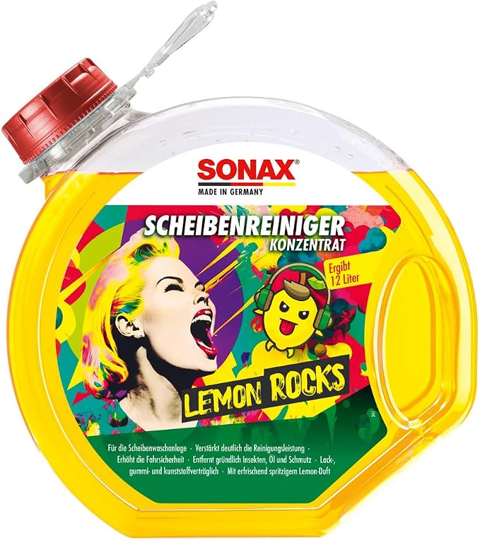 SONAX Screen Cleaner Ready to Use Lemon Rocks Removes Insects, Silicone and