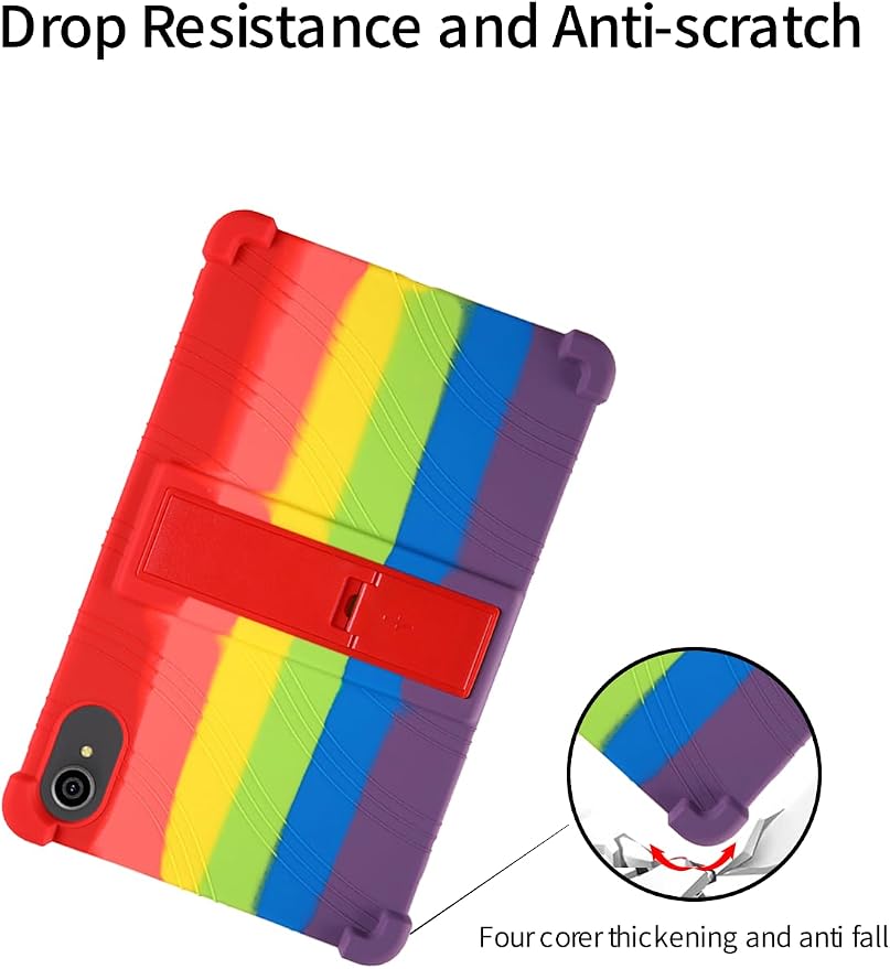 for ApoloSign EP103A 10.1 Tablet CaseBOVUGAC Soft Silicone Case Adjustable Stand Shockproof Kids Friendly (Black)