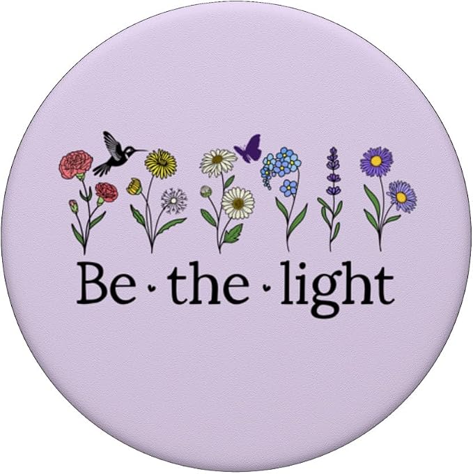 Be the Light Purple Christian Faith Bible Verse Matthew 5:14 PopSockets PopGrip for MagSafe