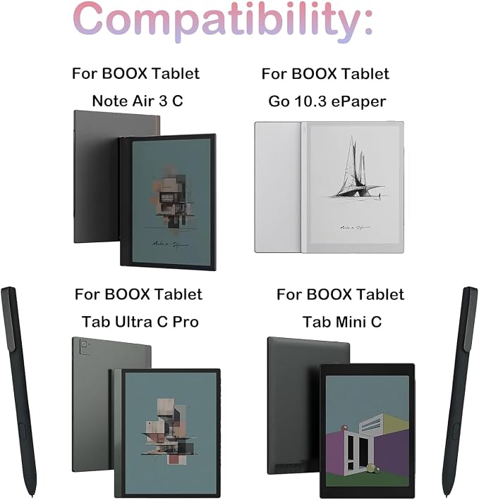 Stylus Pen for BOOX Tablet Note Air 3 C E Ink Tablet 10.3 ePaper with 4096 Pressure Sensitivity/Go 10.3 ePaper E Ink Tab/Tab Ultra C Pro