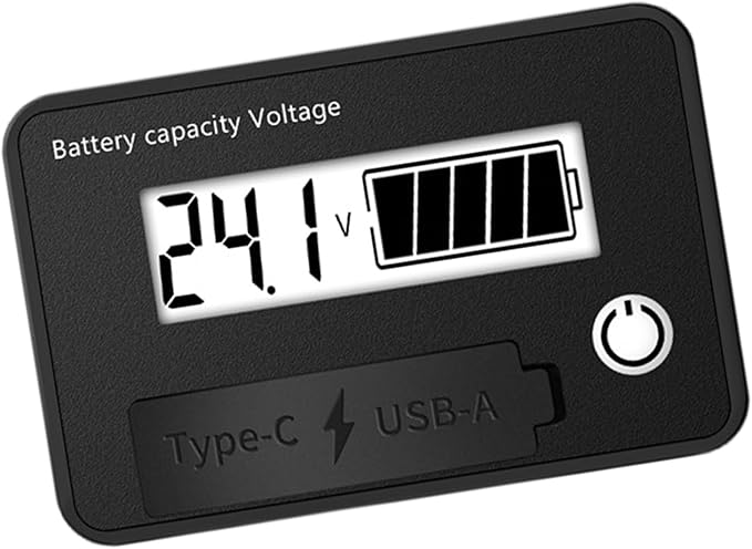 MOAIYU DC8-30V Electricity Meter Digital LCD Display Car Battery Charging Levels Indicators Leads Acid Lithium Voltmeter