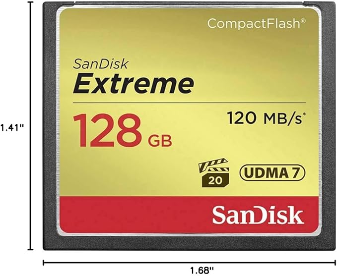 SanDisk 128GB Extreme CompactFlash Memory Card UDMA 7 Speed Up To 120MB/s - SDCFXSB-128G-G46