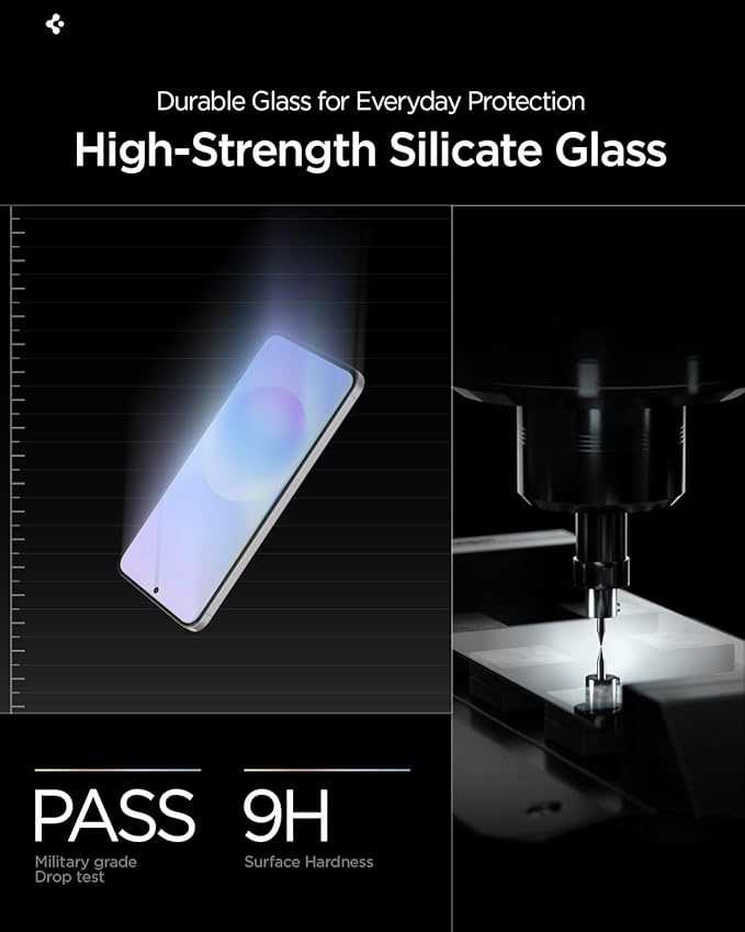 Spigen GlasTR EZ FIT Pro Tempered Glass Screen Protector for Galaxy A57 5G | 9H+ Tempered glass Scratch resistance Auto-align tray Lab-tested 100% clarity Original touch Case-friendly 2 Pack