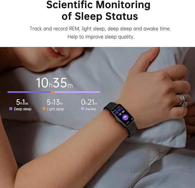 Sunorshop Health Fitness Tracker, Smart Watch with 24/7 Heart Rate and Blood Oxygen Monitor, Sleep Tracker with IP68 Waterproof, Activity Tracker Pedometer Step Counter for Women Men (Deep Black)