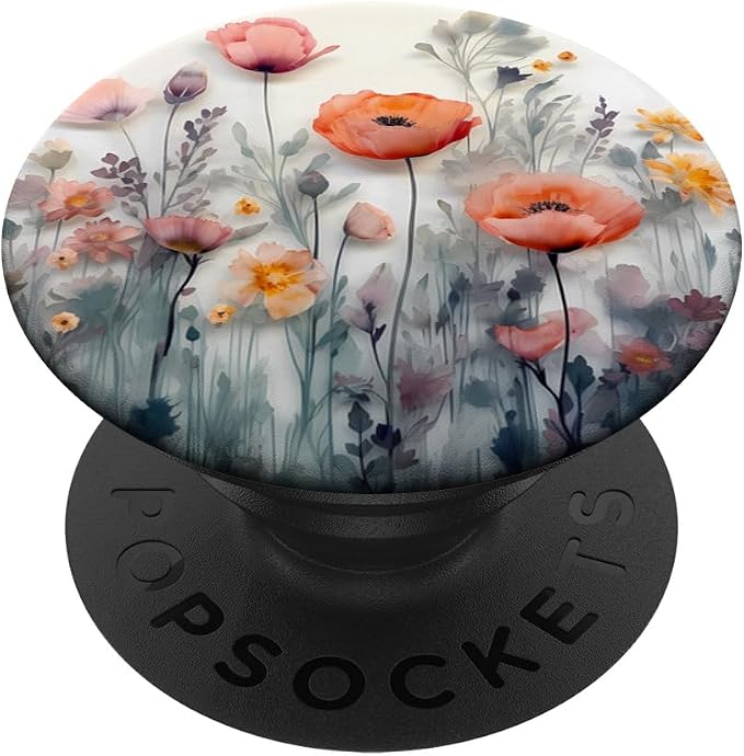 Poppy Flowers Bouquet in Style of Resin Flower PopSockets Adhesive PopGrip