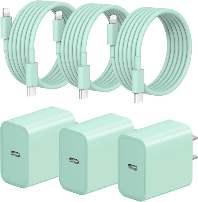 iPhone Charger Fast Charging 3+3Pack 20W USB C Charger with Lightning Cable | For iPhone 14/13/12/11/Pro/Pro Max/Mini/Xs Max/XR/X iPad