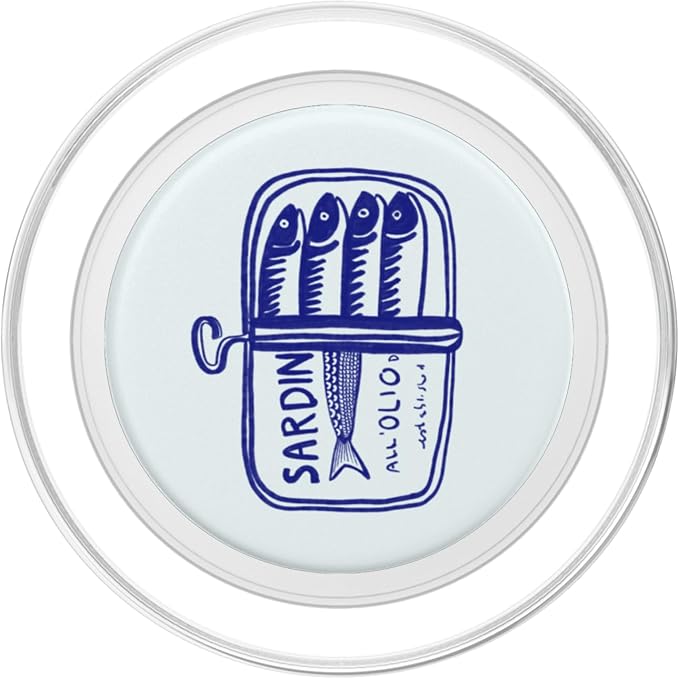 Sardine Tin in Blue Hand Drawn PopSockets PopWallet for MagSafe