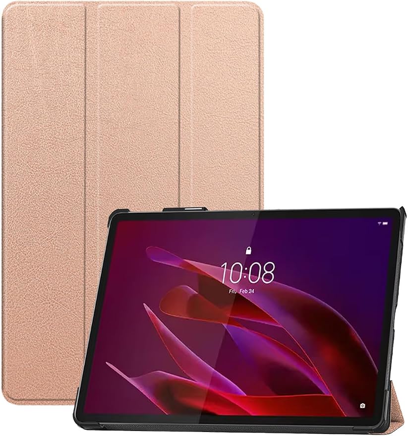 for Lenovo Yoga Tab(TB710FU) 2025 Android 11.1 Inch Tablet CaseBOVUGAC Tri-fold Tablet Case Cover for Yoga Tab 11.1Full Protection Premium PU Scratch Resistant.(Black)