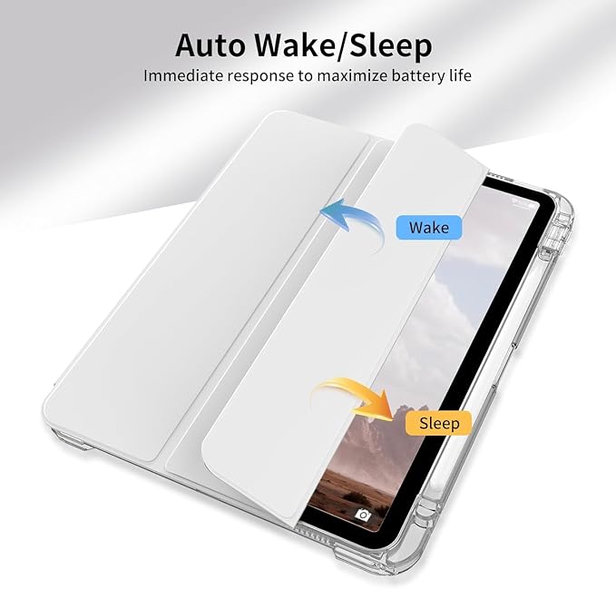 Case for iPad Air 13 Inch Case M4/M3/M2 (2026/2025/2024) Pro 12.9 Inch (6th/5th Gen 2022/2021) 2 in 1 Detachable Cover with Clear Hard Back Supports Touch ID Auto Wake/Sleep Black