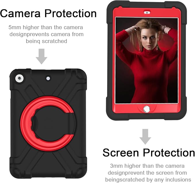 AKABEILA Compatible with Amazon Fire HD 8 2020/2022 Tablet Case，Rugged Kids Case with Stand Lightweight Shockproof Kids Friendly Tablet Cover Black