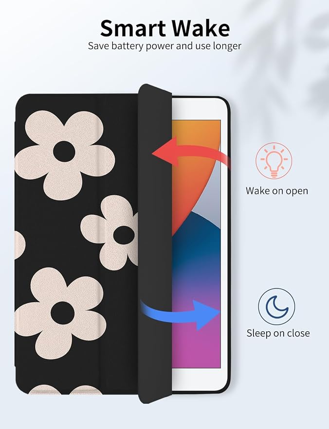 Case for iPad 9th/ 8th/ 7th Generation Case 10.2&amp10.5 Inch (2021/2020/2019 Release) Slim Lightweight Soft Trifold Back Cover with Pencil Holder &amp Auto Sleep/Wake CoverBeige Checkered