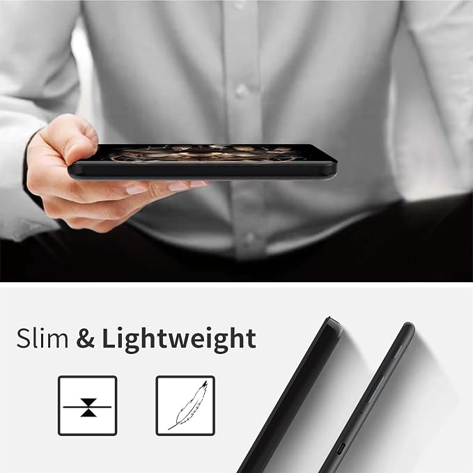 Case for 7 All-New Kindle Paperwhite (12th Generation 2024) and Kindle Colorsoft Signature Edition CoverSlim PU Leather Smart Cases with Auto Wake/Sleep-Black Cat Night Sky