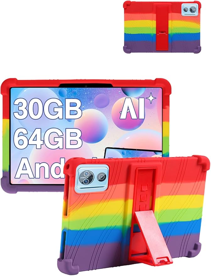 for DEERTiME E15 10 inch Android 15 Tablets Protective caseShockproof Lightweight Silicone Protective Cover with StandChild-Friendly ProtectionEasy to Clean DesignBlack