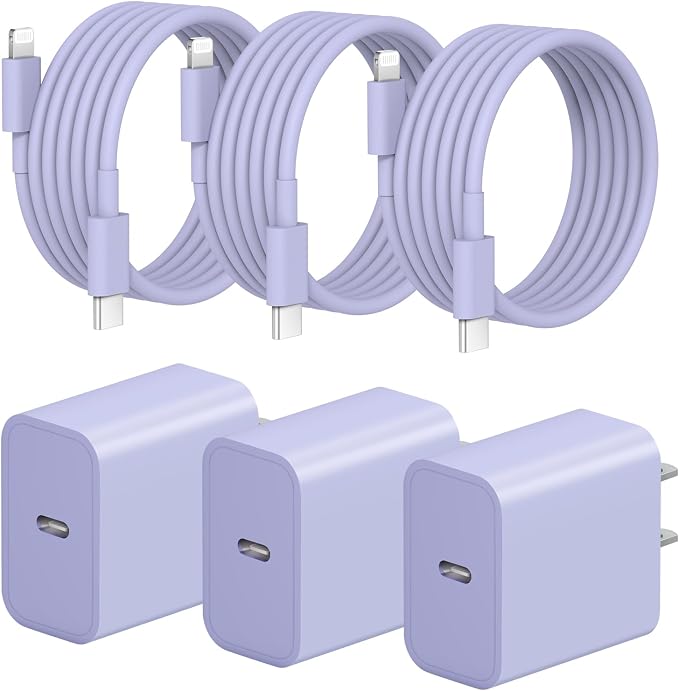 iPhone Charger Fast Charging 3+3Pack 20W USB C Charger with Lightning Cable | For iPhone 14/13/12/11/Pro/Pro Max/Mini/Xs Max/XR/X iPad