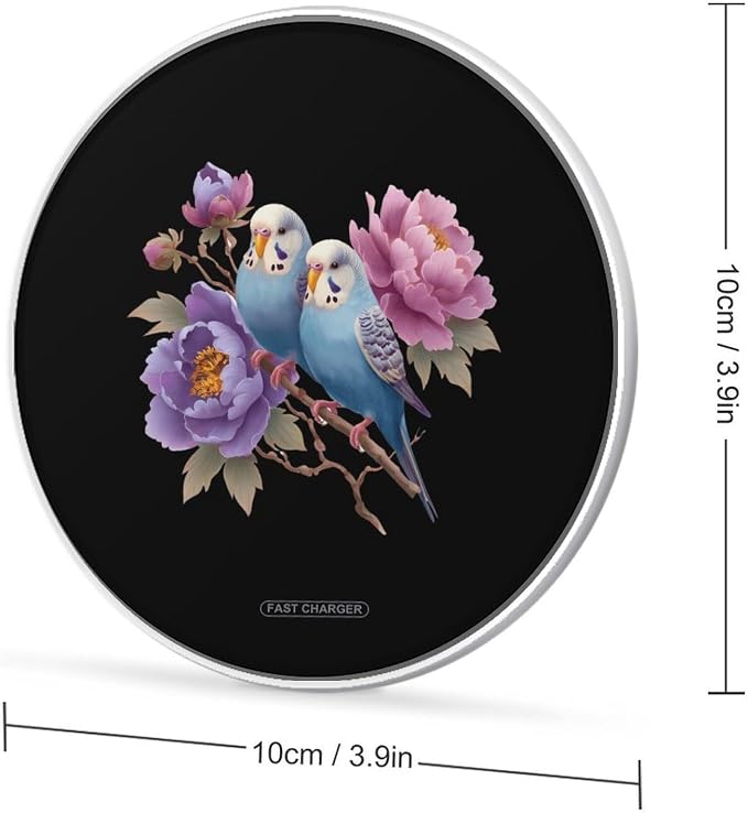 Budgie Bird Wireless Charger SlimWireless Charging Pad Anti-Slip Charger Mat for Men Women