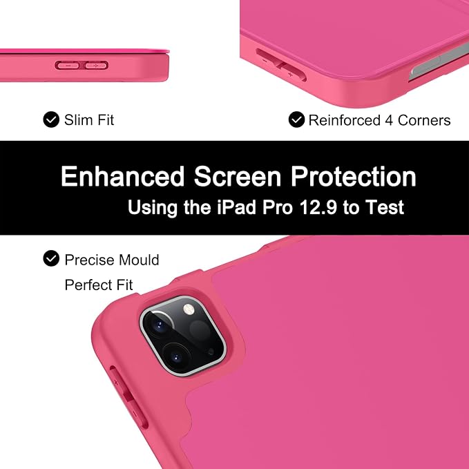 Soke Case for iPad Air 13 Inch (M4/M3/M22026-2024) iPad Pro 12.9 6th/5th Generation with Pencil Holder(2021 2022 Release)-[Apple Pencil Charging + Auto Wake/Sleep] Soft Back Cover Book Black