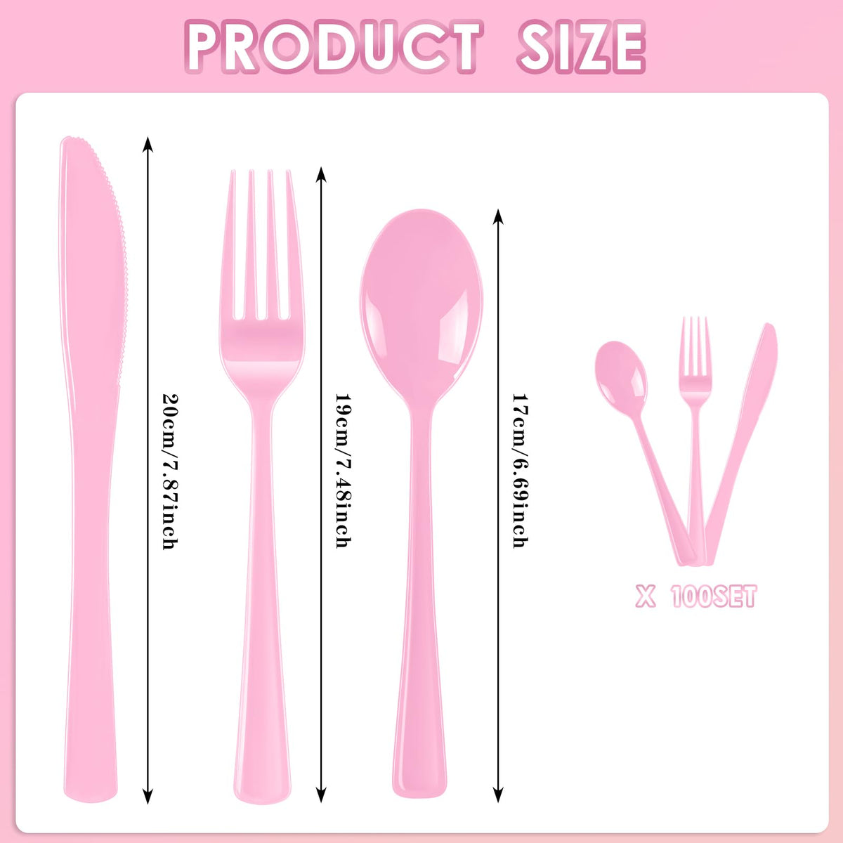 300 Pack Black Disposable Plastic Silverware Heavy Duty