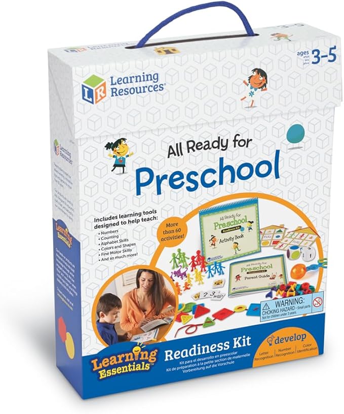 Learning Resources All Ready For Preschool Readiness Kit - 60 Activities Set, Ages 3+, Kindergartner Preparation Kit, Preschool Homeschool Curriculum