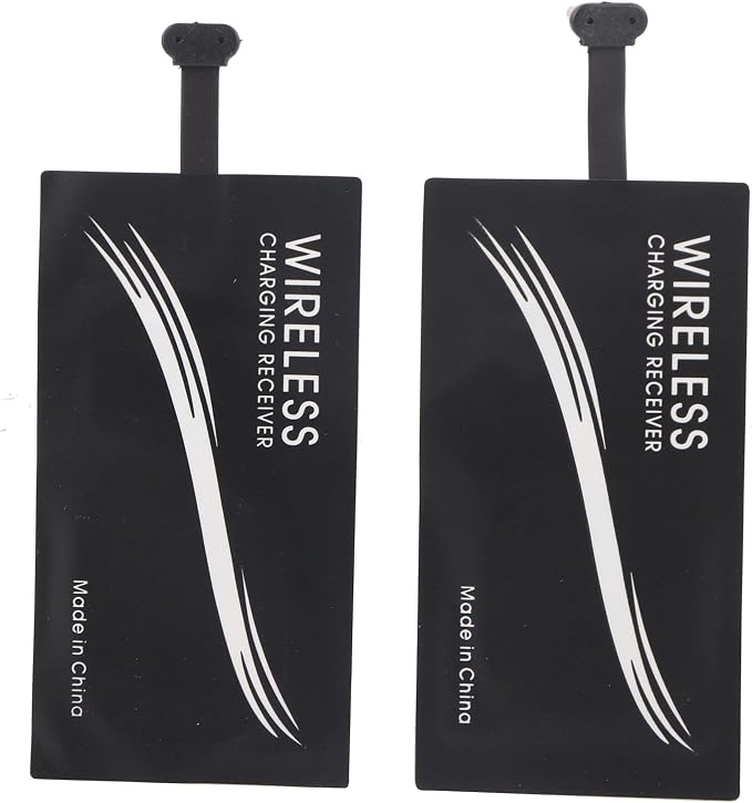 Diyeeni Wireless Charger Receiver 2pcs Type C Universal Charging Adapter Self Adhesive Sticker Ultra Thin Fast Charging for All Type C Cellphones