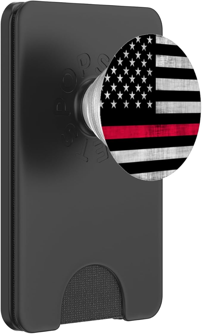 4th Of July Patriotic USA Flag Thin Red Line Firefighter PopSockets Adhesive PopGrip
