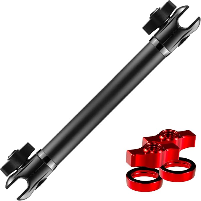 Tackform 10 Long 20mm Ball and Socket Arm DuraLock 20 Series Aluminum Tube Arm | Dual 20mm Sockets and Optional Anti-Theft Knobs | Black