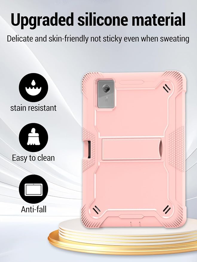 for Lenovo Idea Tab Plus/Tab K12（12.1 Inch） Android Tablet Protective caseShockproof Lightweight Silicone Protective Cover with StandChild-Friendly ProtectionEasy to Clean DesignBlack
