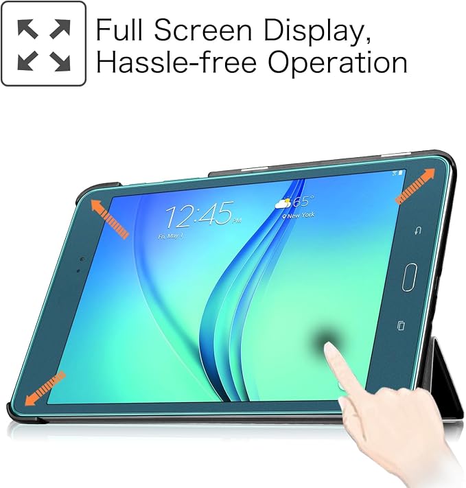 Case for Samsung Galaxy Tab A 8.0 Inch 2015 Release Model SM-T350 /SM-T355 /SM-P350 /SM-P355 Magnetic Closure Lightweight PU Leather (Black Galaxy Tab A 8.0 Inch)