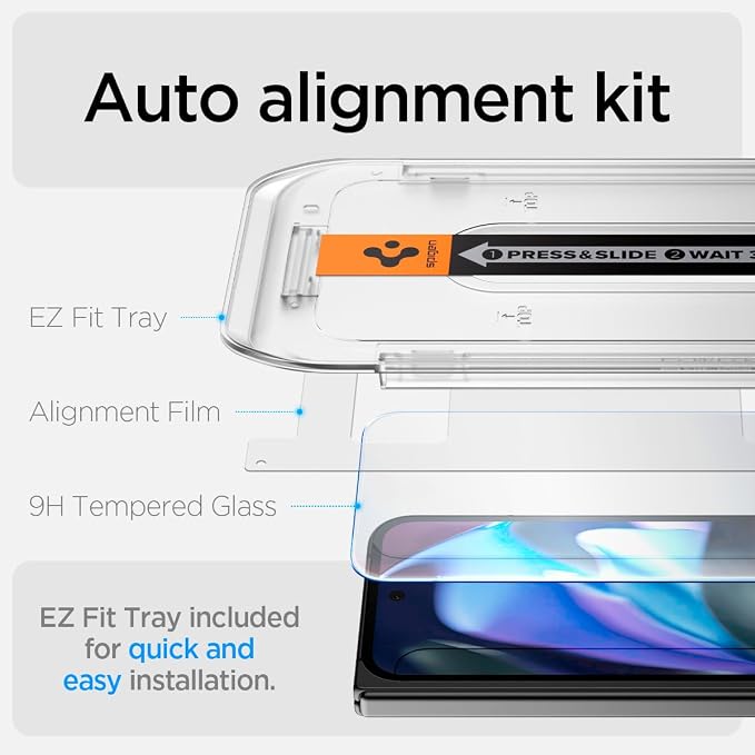 Spigen Tempered Glass Screen Protector [GlasTR EZ FIT] designed for Pixel 9 Pro Fold - 2 Pack | 9H Hardness Tempered Glass Easy Installation Kit Case-Friendly Crystal Clear Touch Responsive Oleop