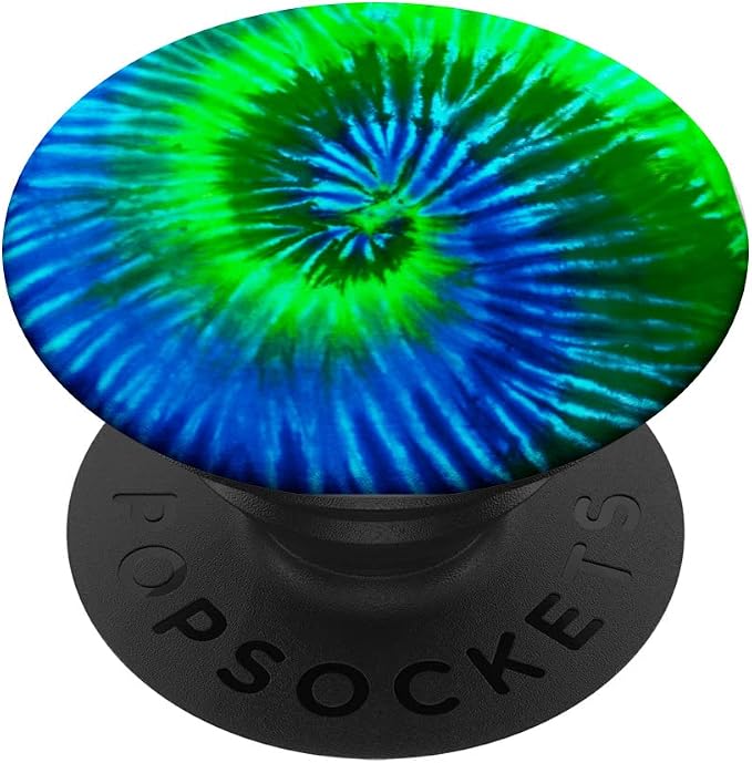 Tie Dye Retro Blue and Green Design PopSockets Adhesive PopGrip