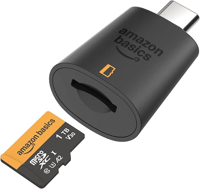 Amazon Basics 1TB microSDXC Card with Adapter for Smartphones, Full HD, Tablets, Drones, Action Cameras, Read Speed Up to 200MB/s, 1-Pack