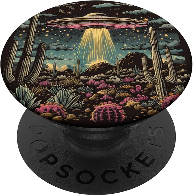 Alien Lover Flying Saucer UFO Extraterrestrial Cactus PopSockets PopGrip for MagSafe