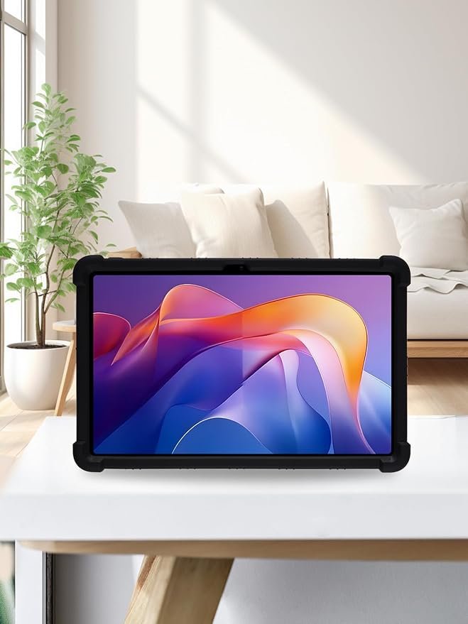 for Xiaomi Redmi Pad 2 Tablet 11 inch Tablet CaseBOVUGAC Soft Silicone Adjustable Stand Shockproof Kids Friendly for Redmi Pad 2 11 Tablet(Black)