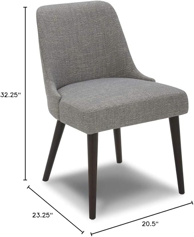 CHITA Mid-Century Modern Dining Chair, Upholstered Fabric Accent Chair,Set of 2, Fog