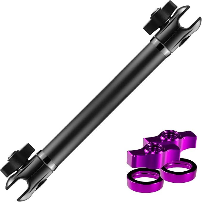 Tackform 10 Long 20mm Ball and Socket Arm DuraLock 20 Series Aluminum Tube Arm | Dual 20mm Sockets and Optional Anti-Theft Knobs | Black