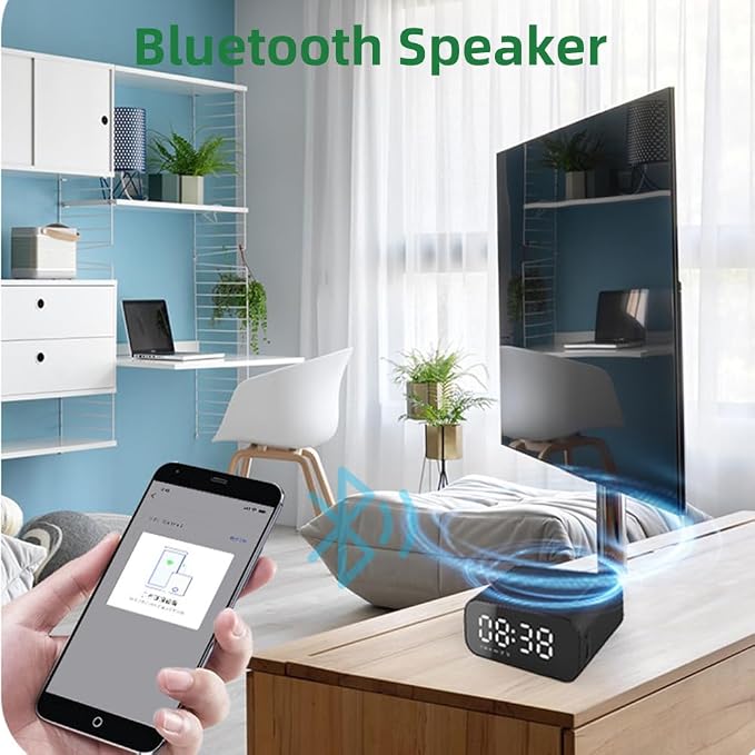 IHAO 3in1 Multifunctional Foldable Wireless Charging Station with LED Ambient Night Light Fast QC3.0 Charger for Phone iWatch Headphone Space-Saving Auto-Shutoff &amp Overcharge Protection-Black