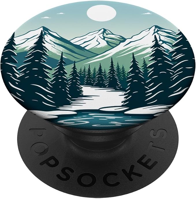 Pine Tree Mountain Scene PopSockets PopGrip for MagSafe