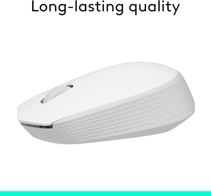 Logitech M170 Wireless Mouse for PC, Mac, Laptop, 2.4 GHz with USB Mini Receiver, Optical Tracking, 12-Months Battery Life, Ambidextrous - Off White