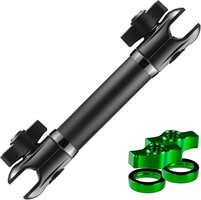 Tackform 10 Long 20mm Ball and Socket Arm DuraLock 20 Series Aluminum Tube Arm | Dual 20mm Sockets and Optional Anti-Theft Knobs | Black