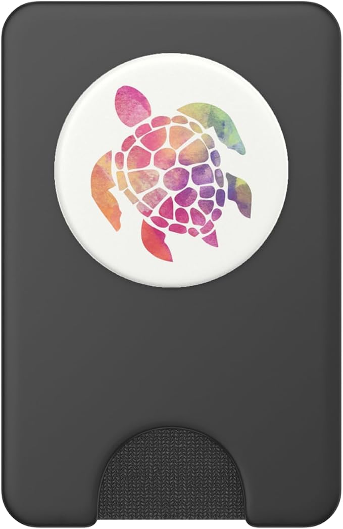 Super Cute Sea Turtle Watercolor Pattern Design on White PopSockets Adhesive PopGrip