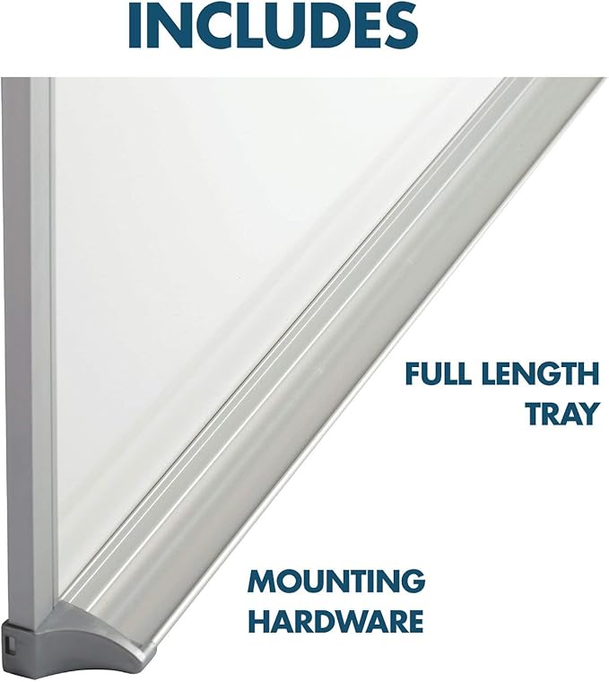 Quartet Porcelain Whiteboard, Magnetic Dry Erase White Board, 48"W x 36"H, Aluminum Frame (PPA304)
