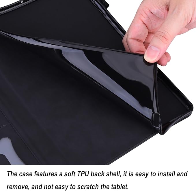Shockproof Case for OnePlus Pad 3 / OnePlus Pad 2 Pro 13.2 inch Released 2025 - Retro PU Leather + TPU Hybrid Protective Cover with Anti-Slip Grip Strap &amp Card Slots -Black