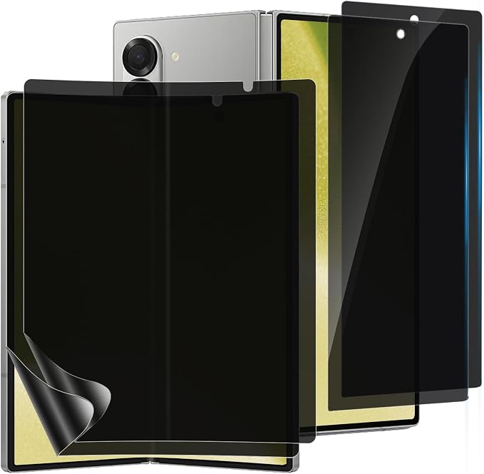 2 Sets Privacy Screen Protector for Samsung Galaxy Z Flip 5 6.7 | Inside Flexible TPU Hydrogel Film + Front Anti-Spy Tempered Glass Screen Protector Anti Scratch Self-Healing Case Friendly