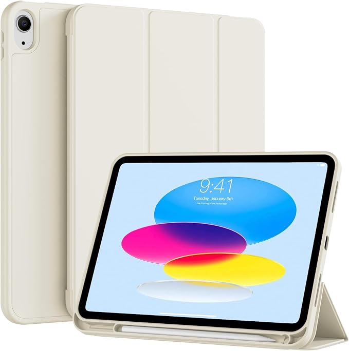 Case for iPad A16 11th/10th Generation 11 Inch/10.9 Inch Black | a16 ipad case with Pencil Holder Slim Trifold Stand Smart Cover and Soft TPU Back Auto Wake/Sleep 2022/2025