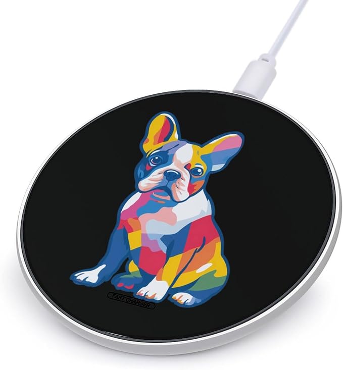 Rainbow Frenchie French Bulldog Wireless Charger Portable Charging Pad | LightweightAll Smartphone