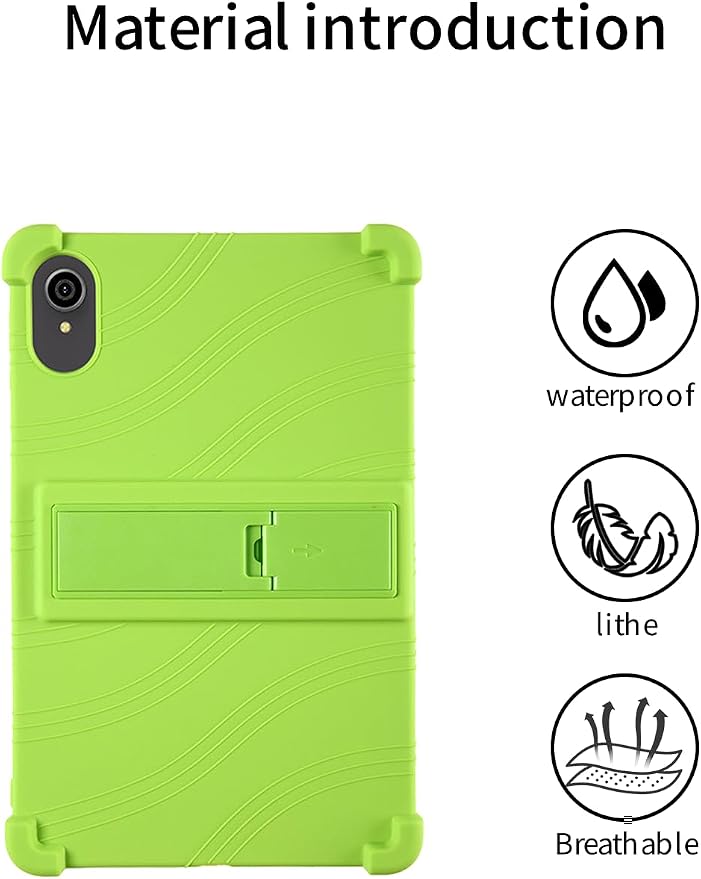 for ApoloSign EP103A 10.1 Tablet CaseBOVUGAC Soft Silicone Case Adjustable Stand Shockproof Kids Friendly (Black)