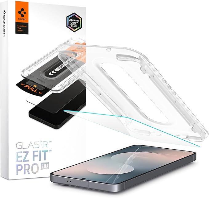 Spigen GlasTR EZ FIT Screen Protector for Galaxy A56 5G / S24 FE / M56 5G | 9H Hardness Tempered Glass Easy Installation Kit Case-Friendly Crystal Clear Touch Responsive Oleophobic Coating