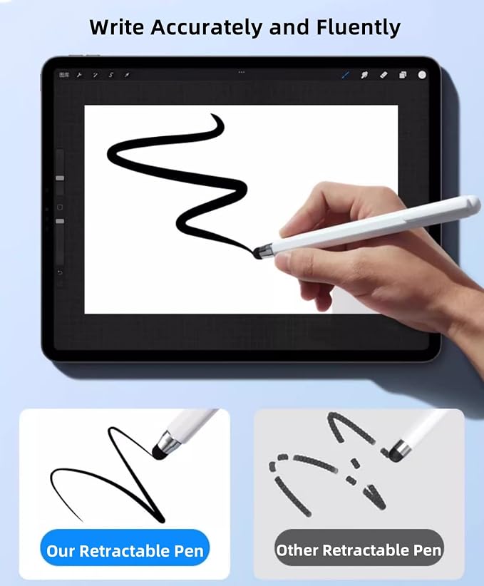 Universal Telescopic Stylus Pen for Touch ScreensRetractable Pointer Stick &amp Stylus with Special Flocking TipExtendable High Precision &amp Soft Stylus Pen for Touch Screens (Black)