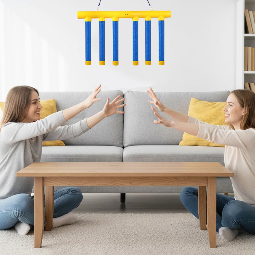 Jurfest Reflective Drop Stick Challenge Game, Hand Eye Coordination Reflex Training Toy, 3 Adjustable Speed Modes, Catching Sticks Game (Yellow)