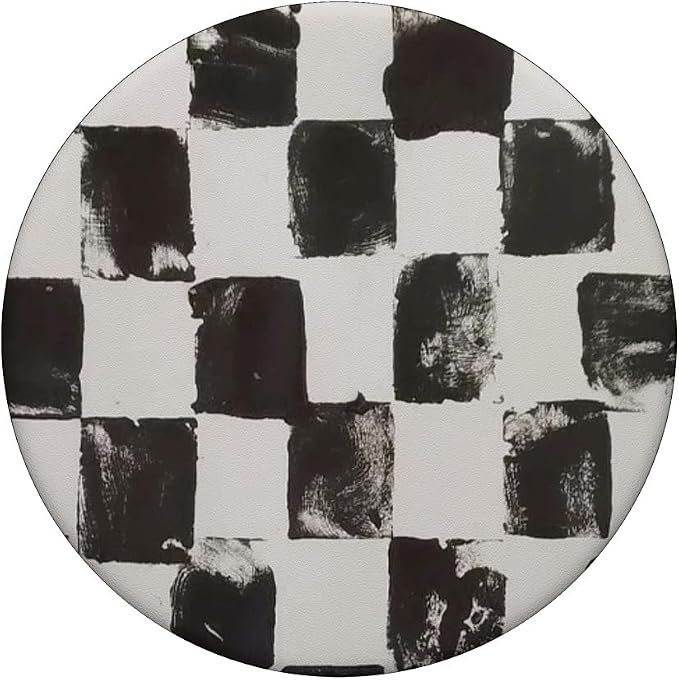 Black White Paint Checker Pattern PopSockets Adhesive PopGrip